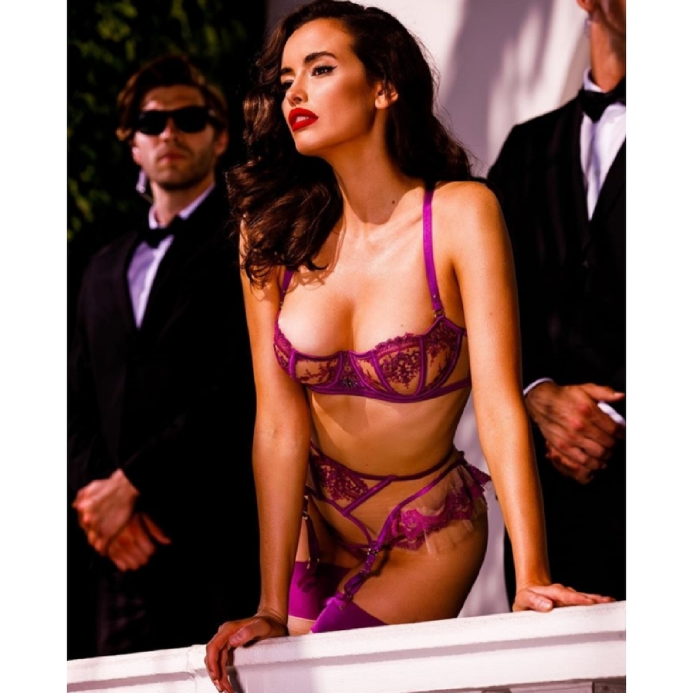 Honey Birdette Gabrielle Orchard bra and thong